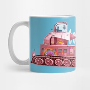 Flower Power Tank / Horizontal White Outline Design Mug